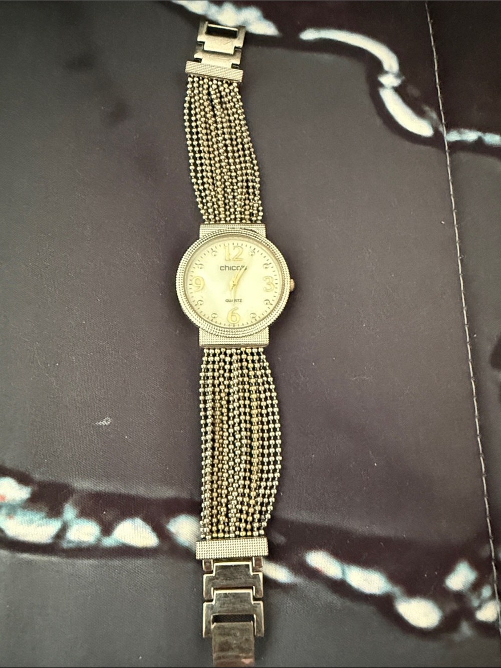 Chico's Gold Multi-Strand Beaded Bracelet Watch